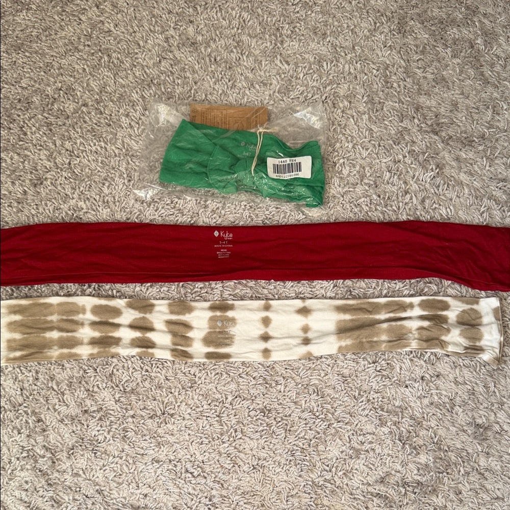 Kyte BABY Red green and Tie-Dye Headband lot 1-4t
